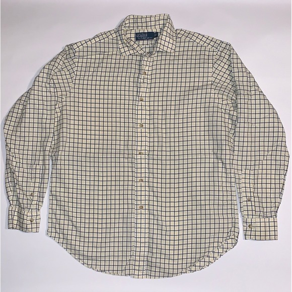 Polo by Ralph Lauren Mens Long Sleeve Button Down Shirt Checkered Plaid L - Picture 1 of 6